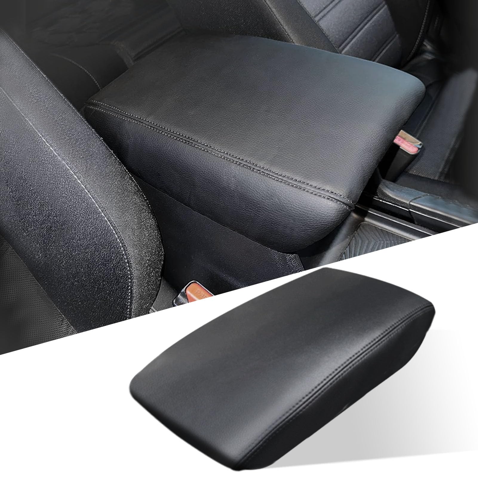 Photo 1 of ANMOSVO for Honda CRV 2017-2022 Center Console Cover - Vegan Leather Extra Soft Armrest Protector for Honda CR-V Interior Accessories 2017 2018 2019 2020 2021 2022?Black?