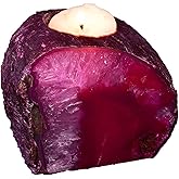 AMOYSTONE Dual-Purpose Agate Stone, 1-1.5lb Plant Terrarium & Candle Holder Base, for Boho Home Office Accent