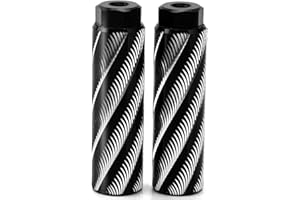 Gaderth Aluminum Alloy Bike Pegs, Universal Bike Pegs, Anti-Slip Rear Feet Pedals, BMX Cycling Rear Stunt Pegs, Bike Foot Pegs for Mountain Bikes Bicycle Passengers Black (Large Hole) Turning