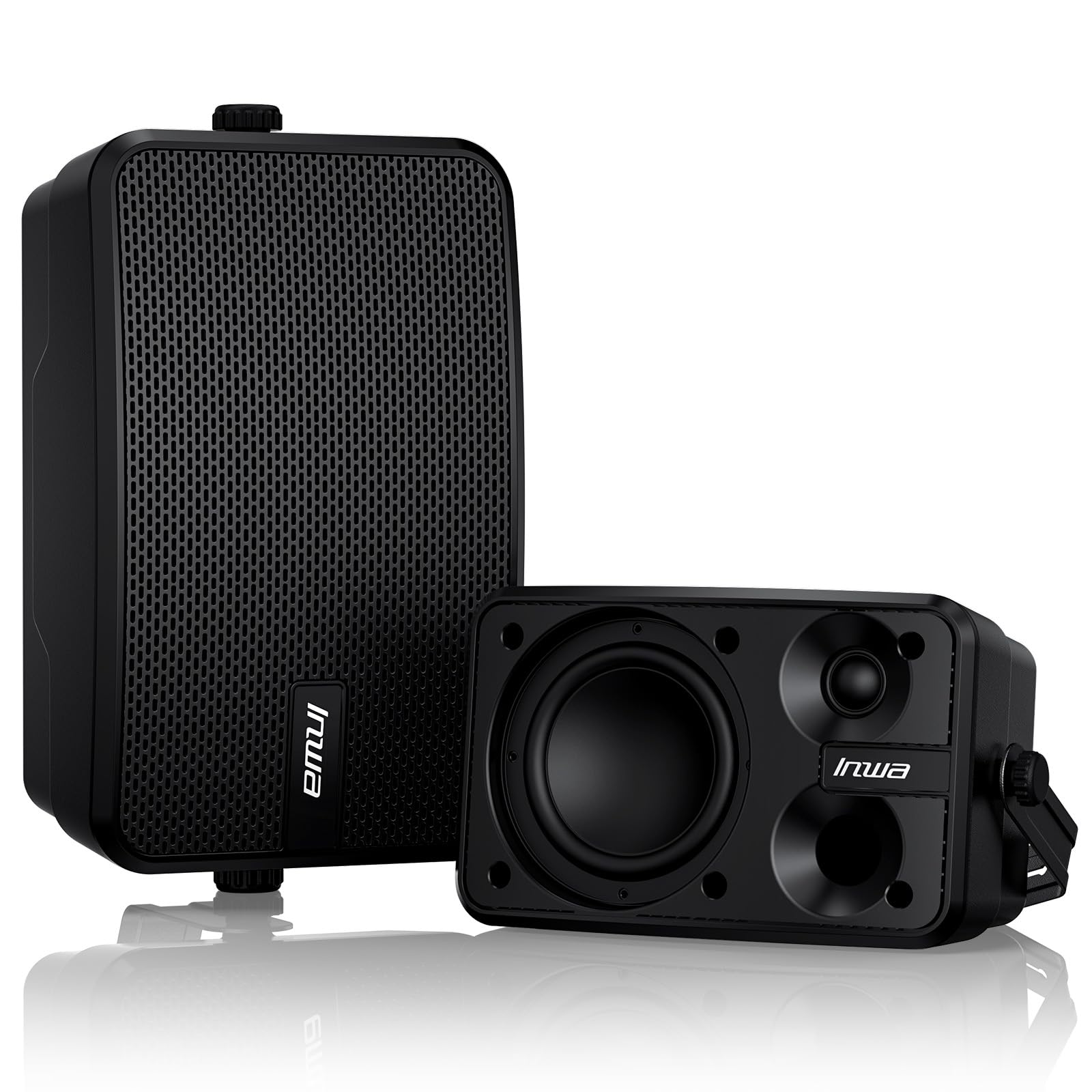 Photo 1 of Inwa Outdoor Bluetooth Speakers, 400W Active Passive Wall Mount Speaker, Waterproof Wireless Indoor/Outdoor Stereo Sound Set W/Aux in, Sound System for Patio/Porch/Gazebo/Garage(Pair, Ivory Black)