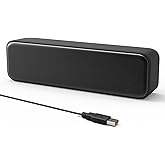 [Upgraded] USB Computer Speakers for PC, Laptop, Desktop, Small External Speakers with Stereo Loud Sound & Enhanced Bass, Min