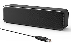 [Upgraded] USB Computer Speakers for PC, Laptop, Desktop, Small External Speakers with Stereo Loud Sound & Enhanced Bass, Min