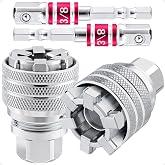 LINGIGAOUT Universal Socket Wrench, 10-19mm Adjustable Socket Tool, 2 Pack | Multi-function universal socket tool, 10-19mm jaw grip, 3/8-inch drill adapters, ratchet wrench and power drill use