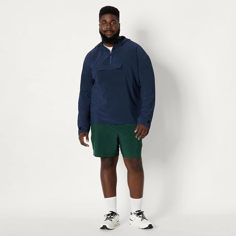 Giacca Sportiva Leggera a Blocchi di Colore in Tessuto Elasticizzato Uomo, Blu Marino, L