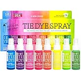 Sei Tie Dye Kit Neon, 8 Color Pre Mixed Fabric Spray Set for Large Groups | pre-mixed, water-based, shelf stable, no gloves needed, easy spray bottle, easy clean-up, vibrant colors, heat set