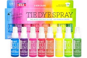 S·E·I S.E.I. Neon Tie Dye Kit, Fabric Dye Spray Set, Easy Clean Up, Easy Application, Spray Tie Dye Kit - 8 Pack of Colors