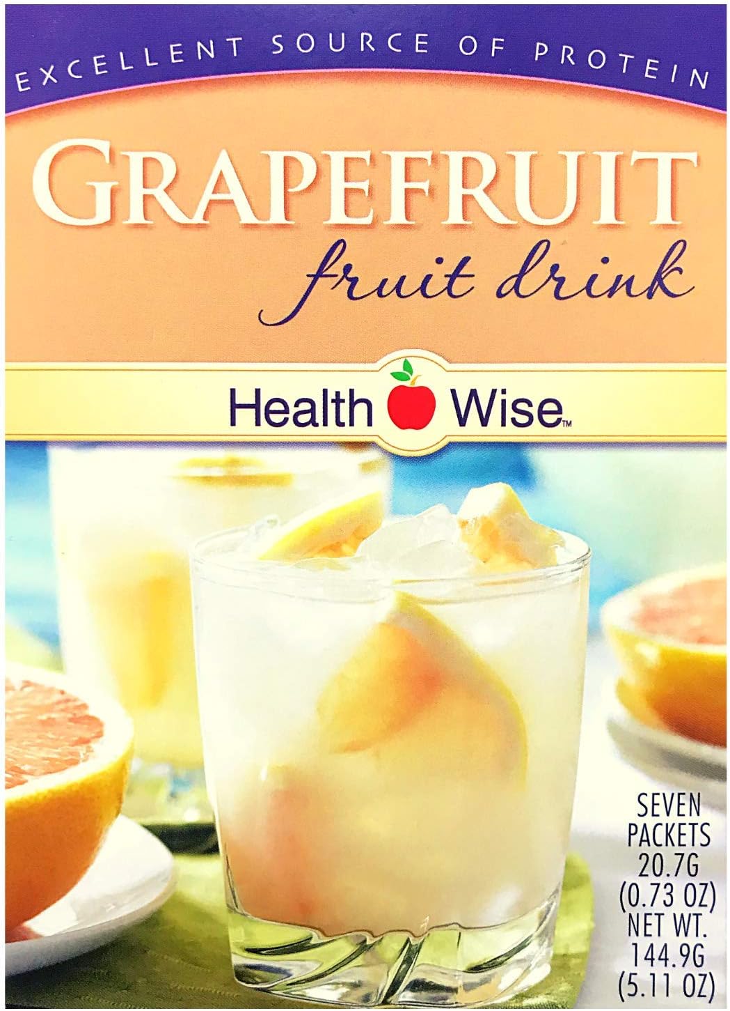 Healthwise - Grapefruit Diet Fruit Drink | Healthy Protein Drink, Appetite Suppressant | High Protein, Fat Free, Low Carb, Low Calorie, Sugar Free (7/Box)