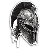 2 (Pieces) 3" and 5" Spartan Helmet Sticker, Waterproof Vinyl Decals for Many Purpose Like Cars, Trucks, Laptops, Phones, Windows and More