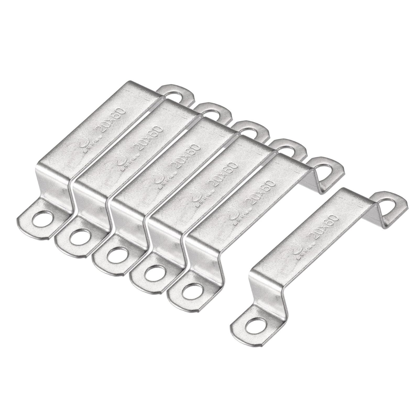 MACHSWON 20 x 61.5mm U Shaped Strut Connector Bracket 304 Stainless Steel Square Pipe Clamp for Door Closed Bar Holder 6pcs — image 1