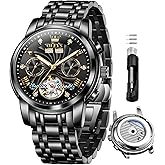 OLEVS Automatic Watches for Men Business Dress Mechanical Watch Stainless Steel Waterproof Self Winding Classic Date Luxury Diamond Skeleton Men Wristwatch