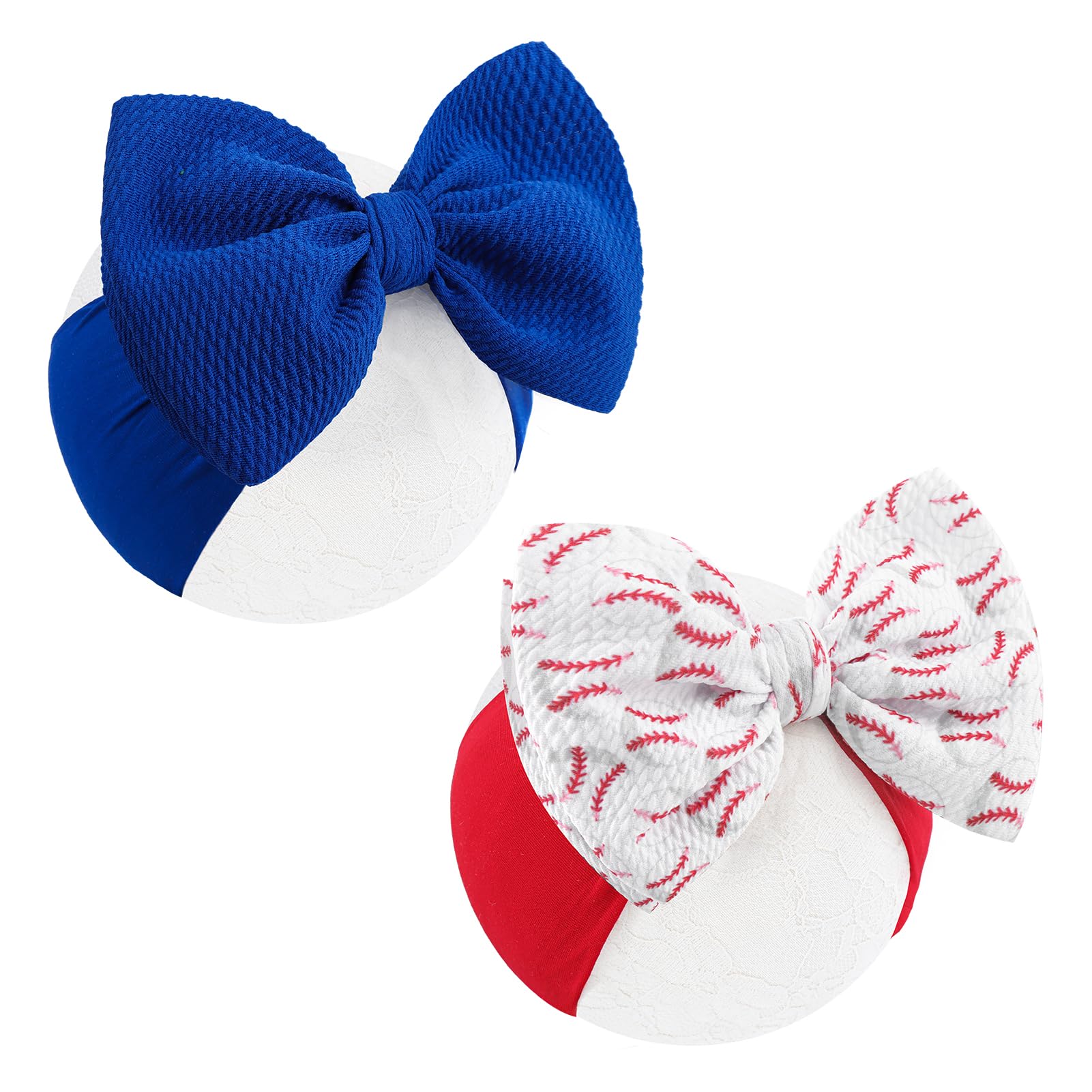 Photo 1 of **RED ONE ONLY** Lanmerry Baseball Bows for Girls Infant Headbands Charm Big Bows for Baby Sport Game Bow Soccer Hair Bow Baby Girl Headbands with Bows Infant Football Gifts Red