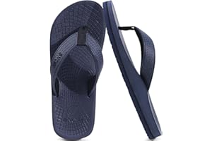 ONCAI Men's Rubber Flip Flops Trendy Summer Beach Pool Shower Sandals with Yoga Mat Non-slip Outdoor Cushion Soles