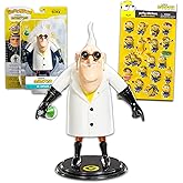 Despicable Me Collectible Figure Set - Bundle with Dr. Nefario Action Figure and Display Plus Stickers | 6.75" Minions Dr. Nefario Bendy Figure Toy