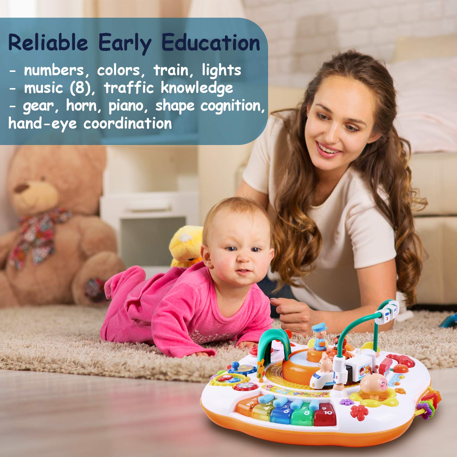 Musical Railway Learning Table Toys of Ohuhu, MultiFunction