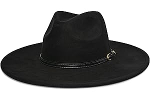 FLUFFY SENSE. Big Wide Brim Fedora Hat for Women - Nashville Outfits Western Hats Women's Felt Panama Rancher Hat