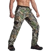 LOOGU Men's Fleece Lined Insulation Camo Hunting Pants Windproof Water-Resistant Softshell Tactical Pants for Men