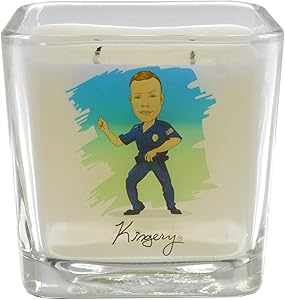 Home Towne Candles | Apple Maple Bourbon Officer Kingery 11 Ounce Glass Jar Rustic Scented Candle | Hand Poured in The USA Soy Paraffin Wax Blend with Cotton Wick | White