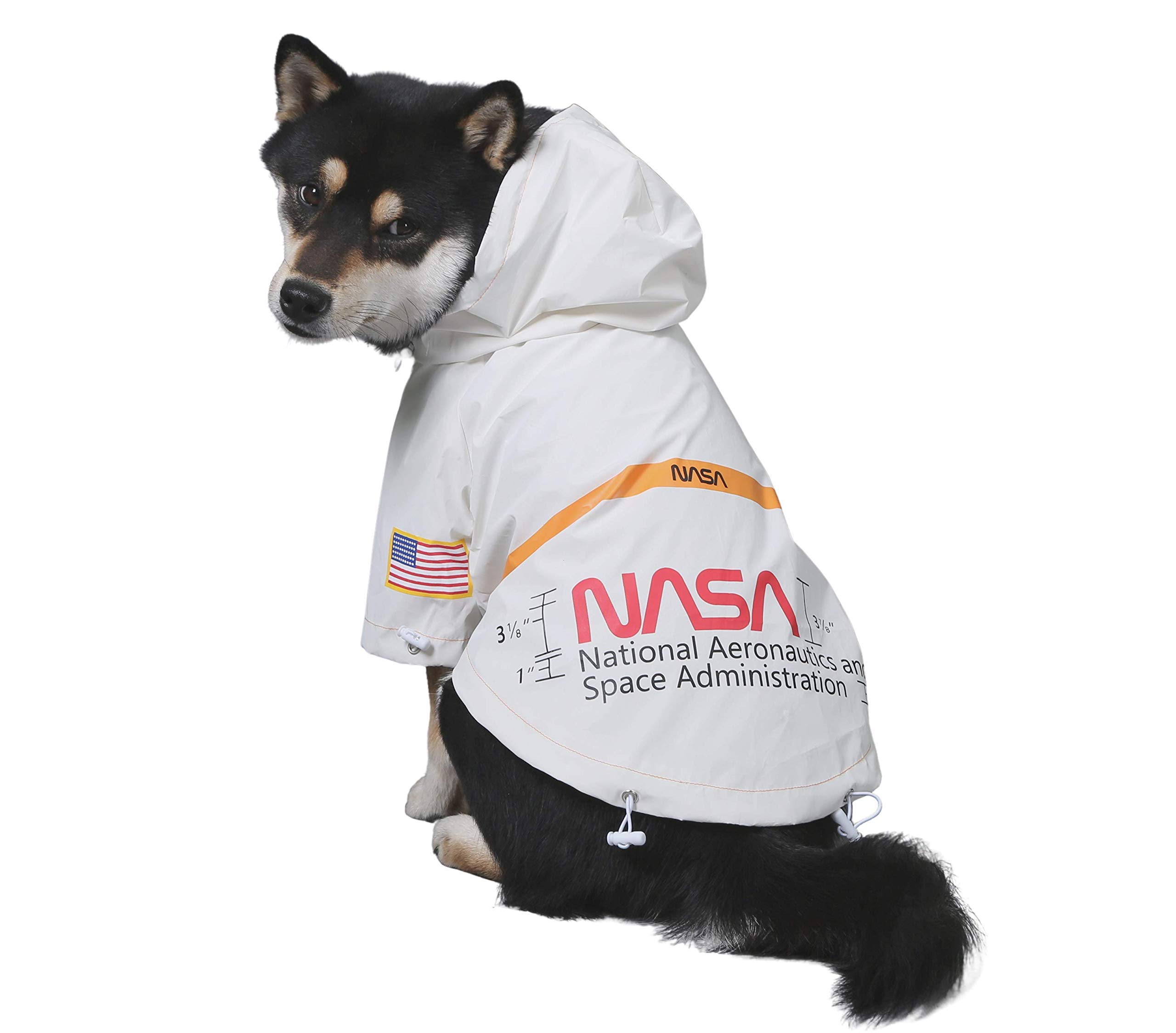 ChoChoCho Pet Clothing Reflective Raincoat Water Proof NASA US Flag Stylish Streetwear Outfit for Dog Cat Puppy Small Medium Large (4XL)