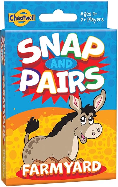 Cheatwell Games Snap Pairs Farmyard Card Game Tin 2 in 1 Family Fun Ages 4+