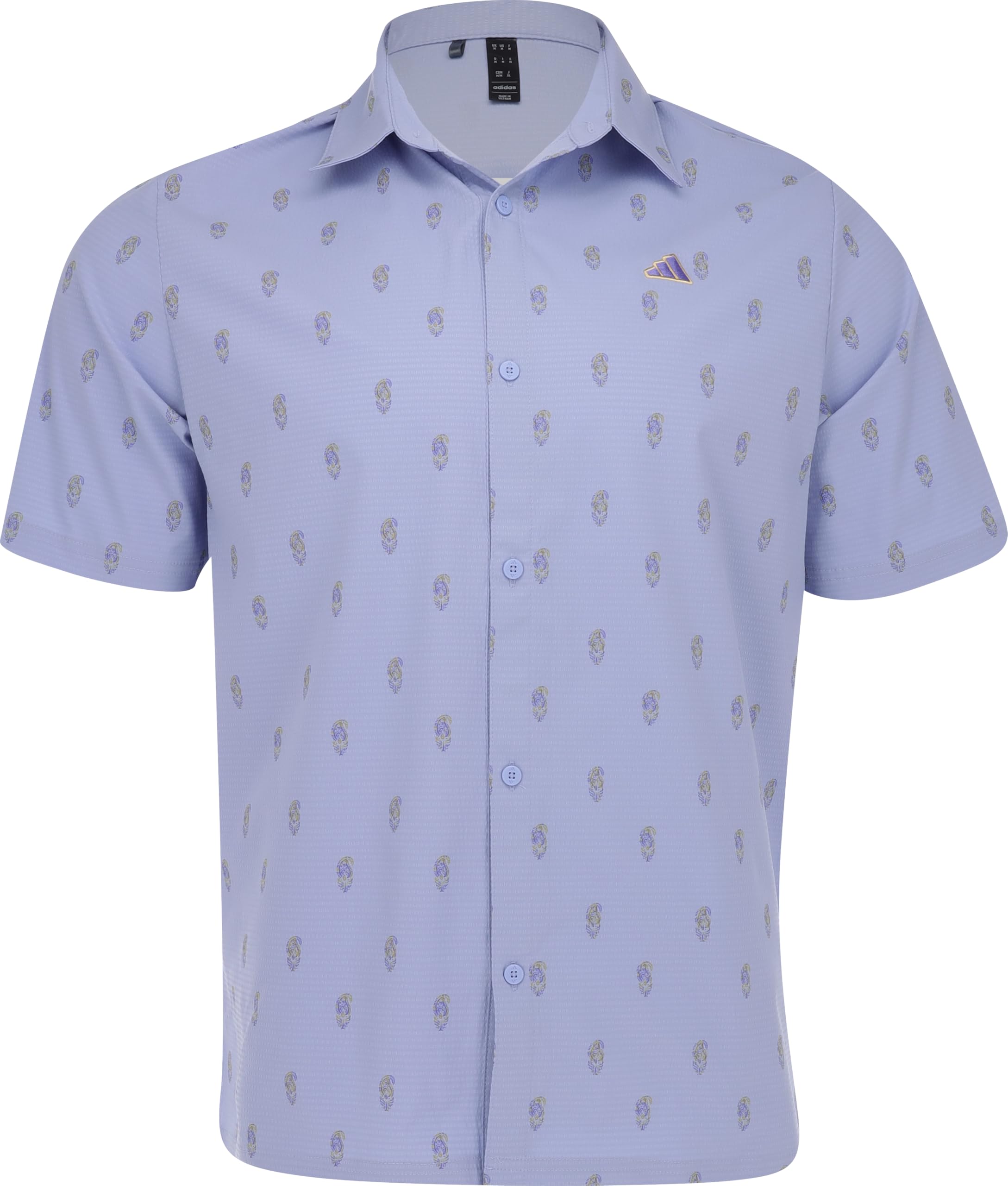 adidas Men’s Go-to Resort Button Down Polo Shirt, Blue Spark