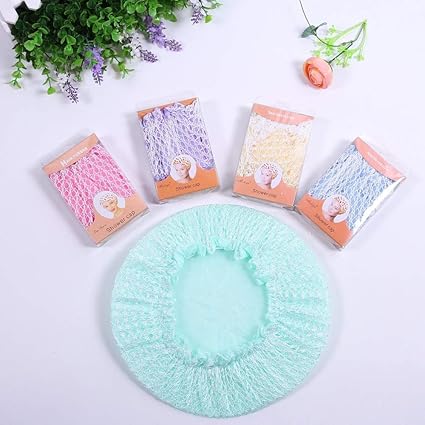 Right Products Plastic Reusable Elastic Shower Cap for Adults and Children. (Pack Of 2)