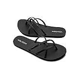 Volcom Women's New School Strappy Flip Flop Sandal – Flat Slide With Comfort Foam Footbed
