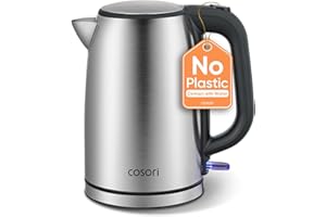 COSORI Electric Kettle, Stainless Steel Tea Kettle, Plastic-free Inner Lid, Filter and Spout, Easy to Clean, Automatic Shut Off & Boil-Dry Protection, Hot Water Boiler & Heater, 1.7L, 1500W