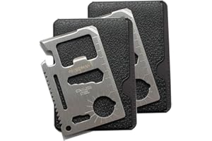 Ultimate 11-in-1 Survival Credit Card Multitool 2pcs By GUARDMAN - Father’s Day Gift - Multipurpose Tactical Wallet Tool Bottle Opener, Survival Knife & 9 Other Functions- Great Gift For Men, Birthday