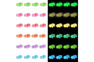 Tindobewan 50 PCS Tiny Turtle Glow in The Dark Mini Resin Sea Turtle Miniature Plastic Turtles Figures for Craft, Garden Decor, Home and Party Decorations(Luminous Tiny Turtle 6 Colors)