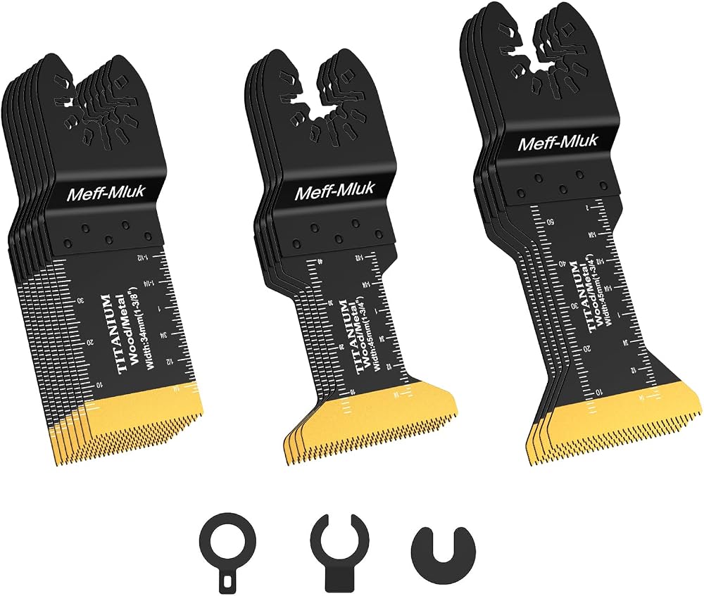 Meff-Mluk Titanium Oscillating Saw Blades 15Pcs Universal Multi Tool Kit