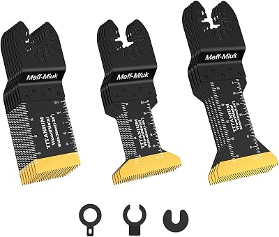 Meff-Mluk Titanium Oscillating Saw Blades 15Pcs Universal Multi Tool Kit