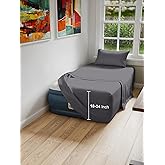 Air Mattress Sheet Set for Twin Size - 3 Piece Breathable & Cooling Sheets w/Extra Deep Pockets - Fits Inflatable & Blow Up Air Mattresses Up to 24 Inches Thick - Soft and Wrinkle Free - Dark Grey