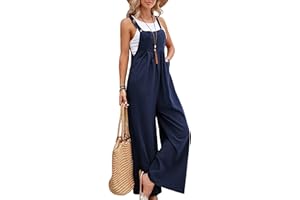 Zontroldy Bib Overalls Women Cotton Loose Summer Wide Leg Pants Jumpsuit Rompers for Women