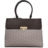 Calvin Klein womens Becky Tote Bag – 2 in 1, Vegan Leather, Monogram, 3 Pockets