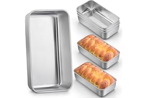 LIANYU 6 Pack Bread Loaf Pan for Baking Bread 9x5, Bread Pans for Homemade Bread, Stainless Steel Meat loaf Baking Pan, Nonstick Loaf Tin for Banana Sandwich Sourdough