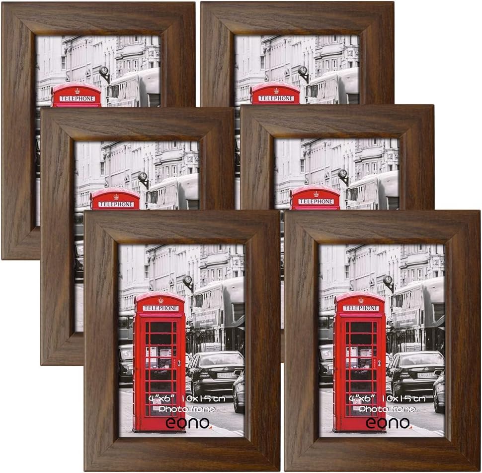 EONO Essentials 6x4 Photo Frames Rustic Picture Frame for Wall Hanging