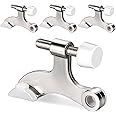 Hinge Pin Door Stopper, 4 Pcs Heavy Duty Hinge Pin Stopper, Adjustable Door Stopper with White Rubber Bumper Tips, Striking W