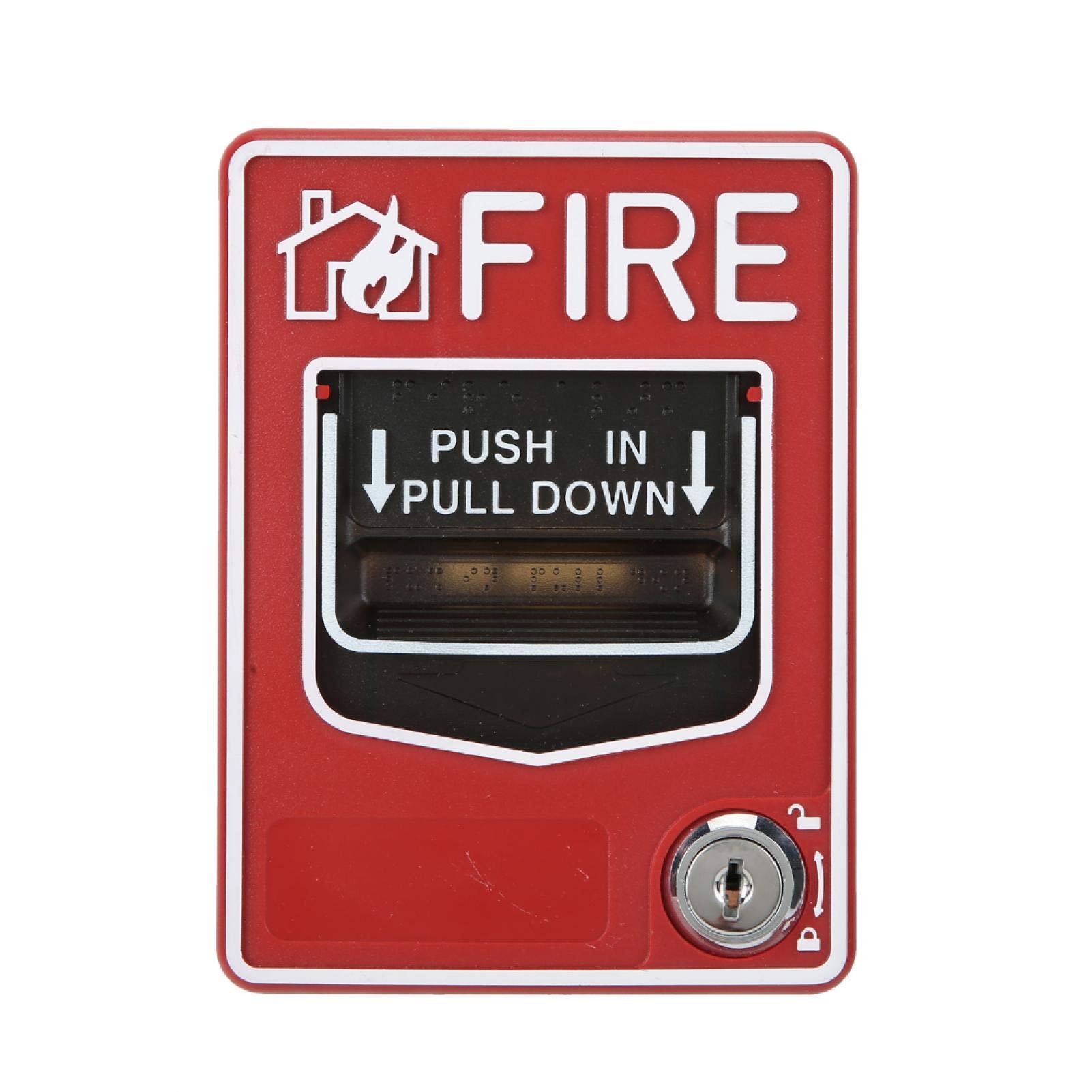 Archuu Fire Lite Alarms, Dual Action Manual Pull Station Fire Alarm Horn Siren Alarm Button with Key for Home Office Hotel Restaurant, default