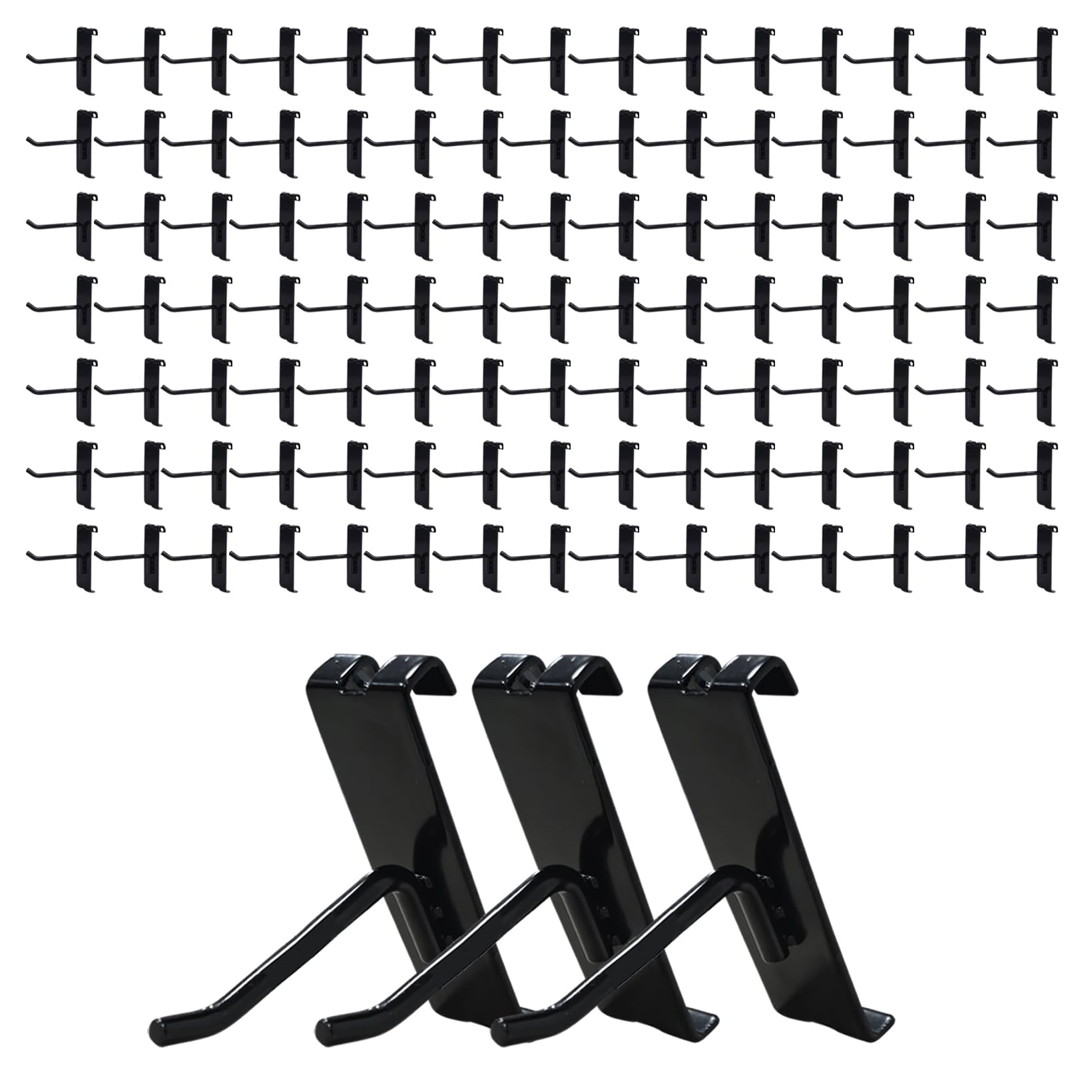 Photo 1 of NEESEEYEE Gridwall Hooks 2 Inch, 100PC Heavy Duty Black Display Hooks for Grid Wall Panels, Grid Wall Accessory for Retail Store, Home Stroage, Garage, Trade Show