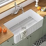 Fireclay Farmhouse Sink, DeerValley DV-1K502