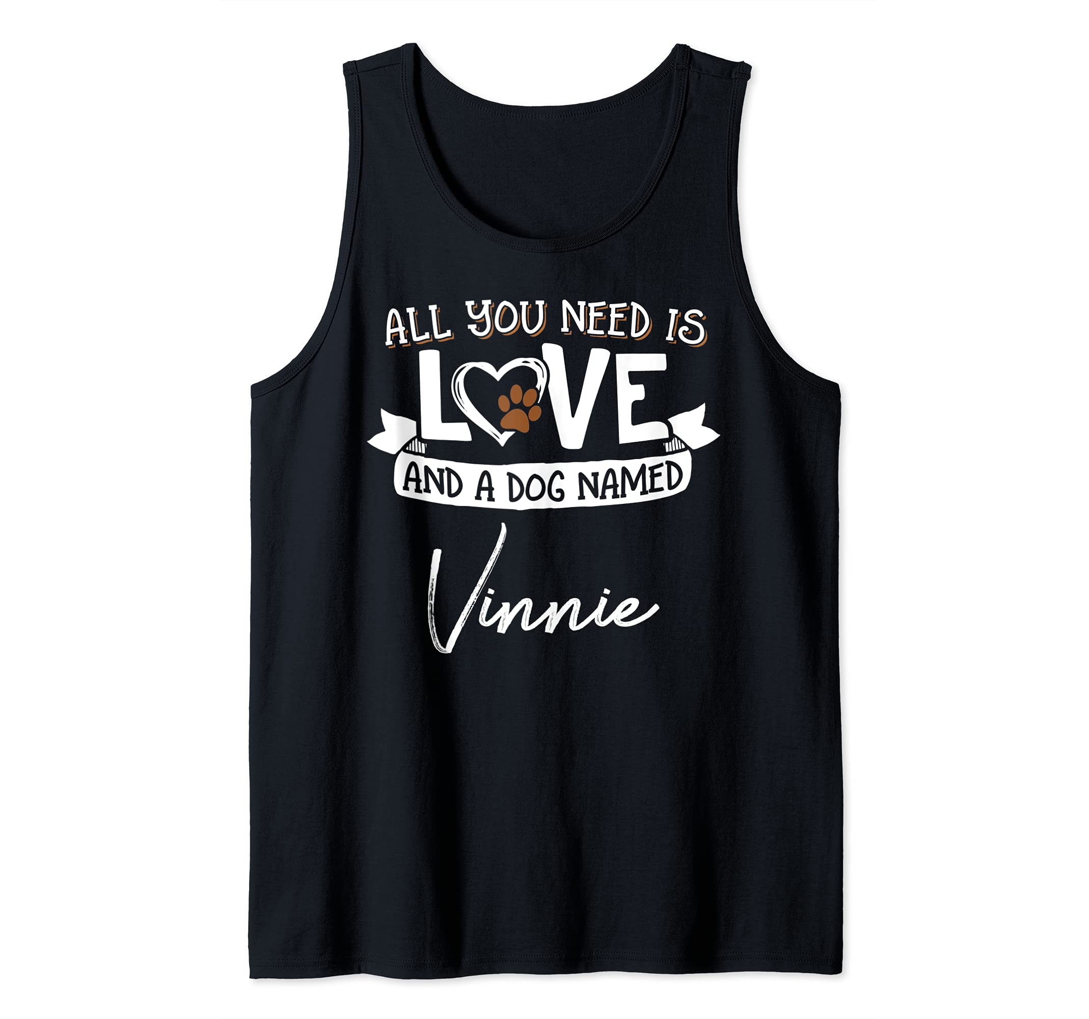Cute Dog Named Vinnie Design for Women and Men Tank Top