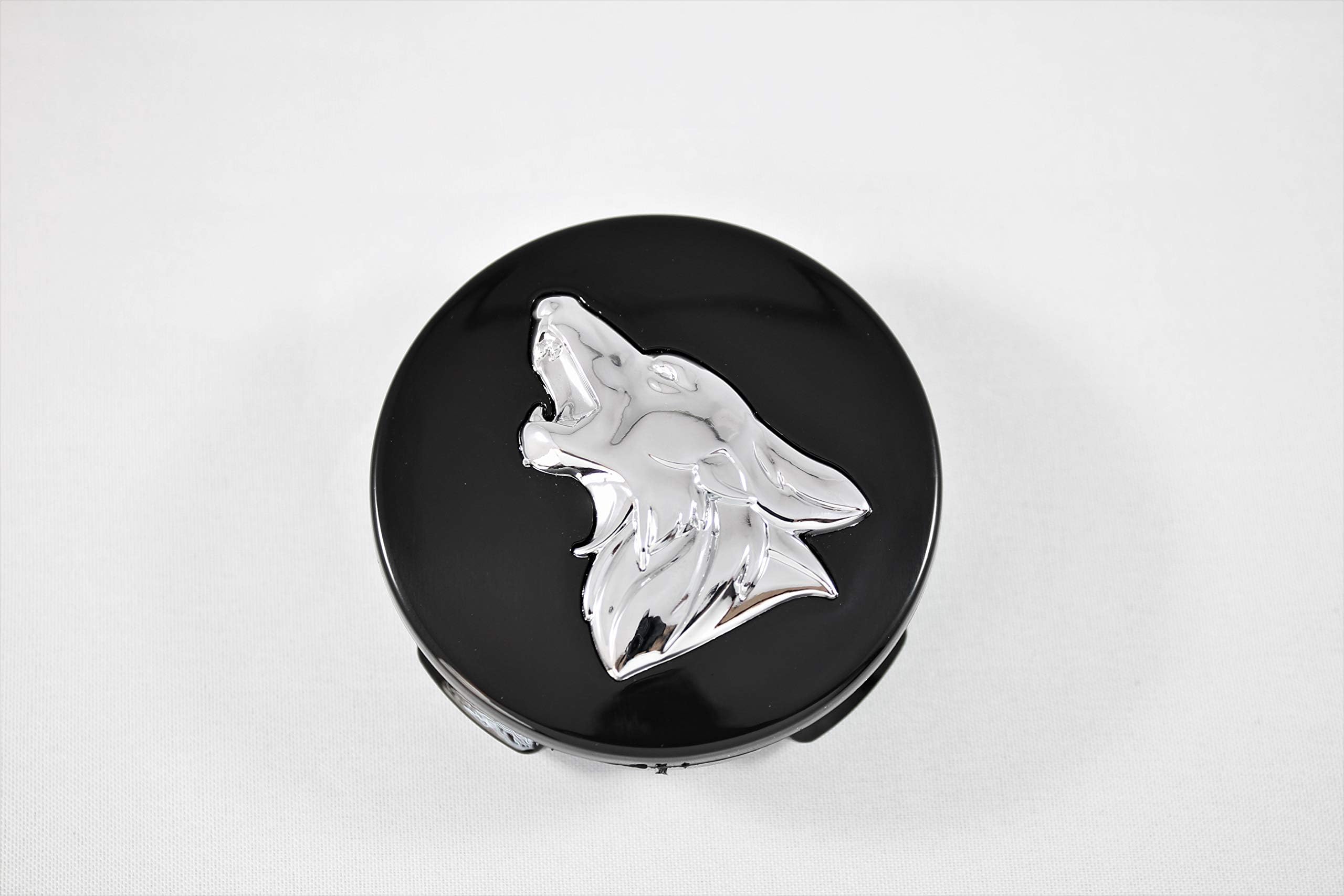 MF Auto Designs Mustang Coyote Logo Wheel Center Caps (Black/Chrome)