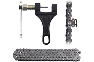 Swpeet 59" 420 Standard Roller Chain Motorcycle Kit - 132 Links, Carbon Steel Drive Chain With Breaker for 110cc 125cc Dirt P