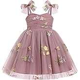 ABEWIP Toddler Baby Girls Tutu Dress Summer Sleeveless Princess Birthday Dresses Sequin Ruffle Tulle Sundress