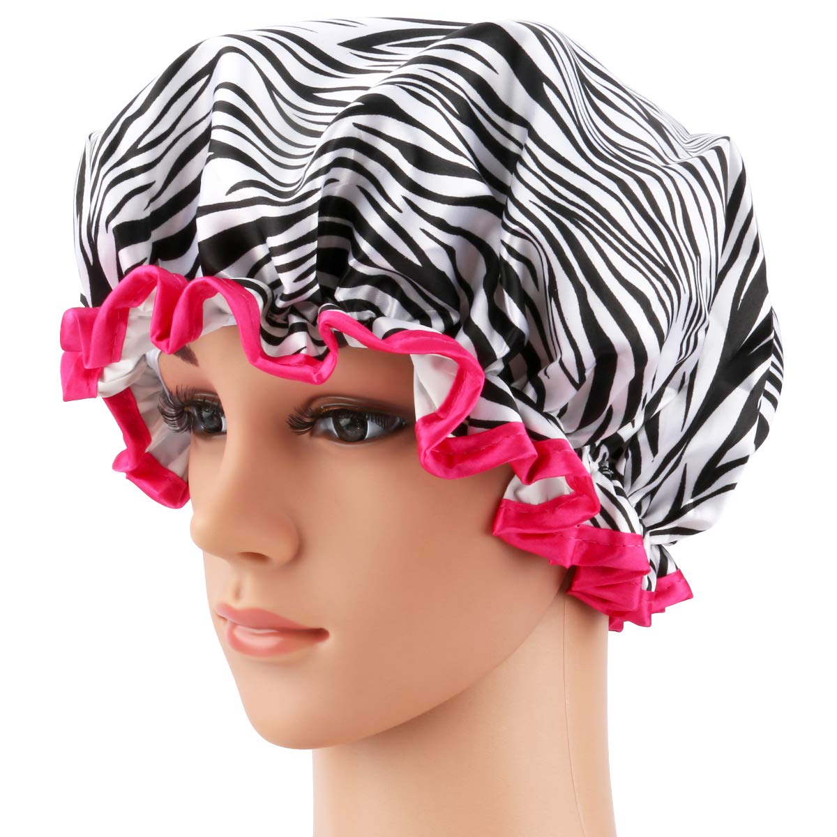 Shower Cap, ESARORA 4 PACK Bath Cap Designed for Women Waterproof Double Layer : Beauty