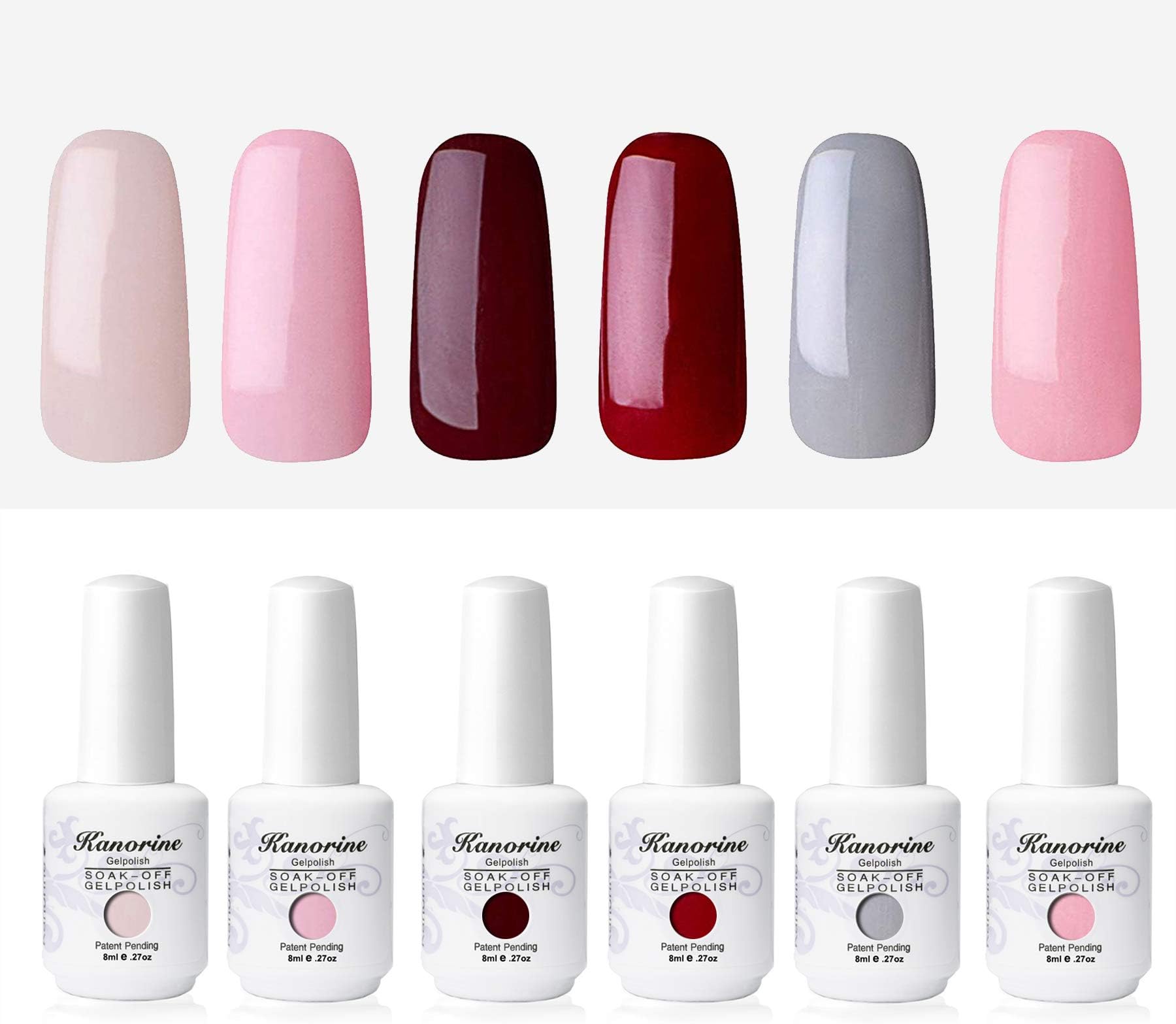 KANORINE Shiny Nail Gel polish Set Soak-Off UV/LED Gel Nail Polish Long Lasting Gel Varnish Manicure Gift Set (Gift Set10(shiny))