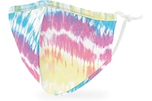 WEDDINGSTAR 3-Ply Kid's Washable Cloth Face Mask Reusable and Adjustable with Filter Pocket