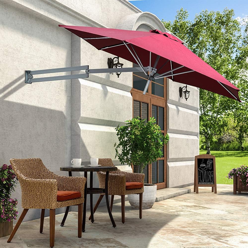 PARASOL WYZQQ Leisure 2.5m Square Wall Mounted Cantilever Aluminium