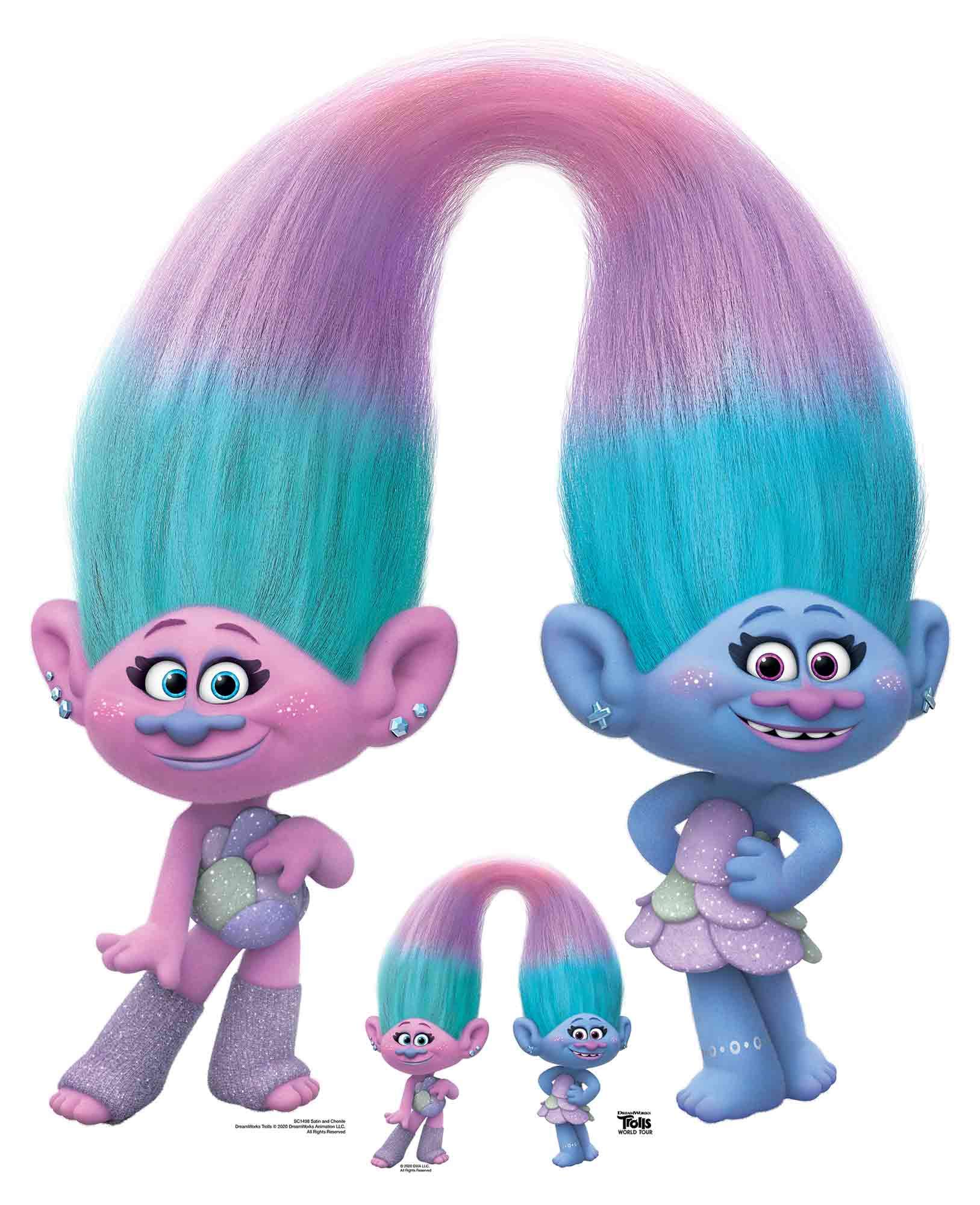 Star Cutouts SC1498 Sisters Satin and Chenile Trolls World Tour Height 111cm Width 93cm