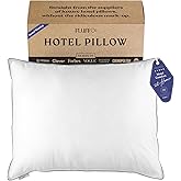 FluffCo Zen Fluff™ Down Standard/Queen Pillow with 600 Fill Power White Duck Down Stomach Sleeper Pillows - Luxury Hotel Quality 300 Thread Count - 100% Cotton Feather Pillows (Soft Queen Size 1 Pack)
